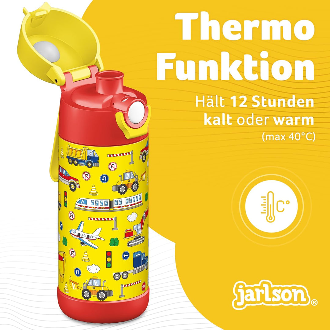 Jarlson® Trinkflasche Kinder Edelstahl MALI [THERMOSFLASCHE] - Kindertrinkflasche Auslaufsicher - Th