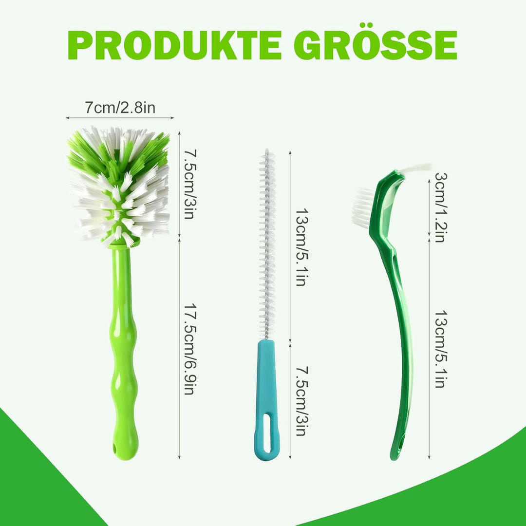 3er Reinigungsbürste Set für Thermomix TM7/TM6/TM5/TM31 &amp; Monsieur Cuisine, Nylonborsten Spülbürste