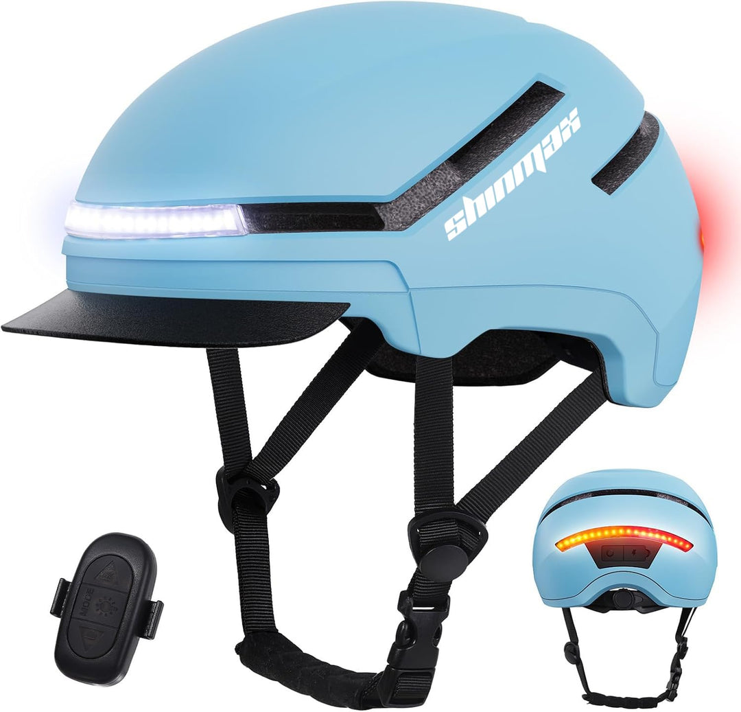 Shinmax Fahrradhelm Damen Herren mit Blinker & Licht, Fahrrad Helm Erwachsene mit USB Wiederaufladba