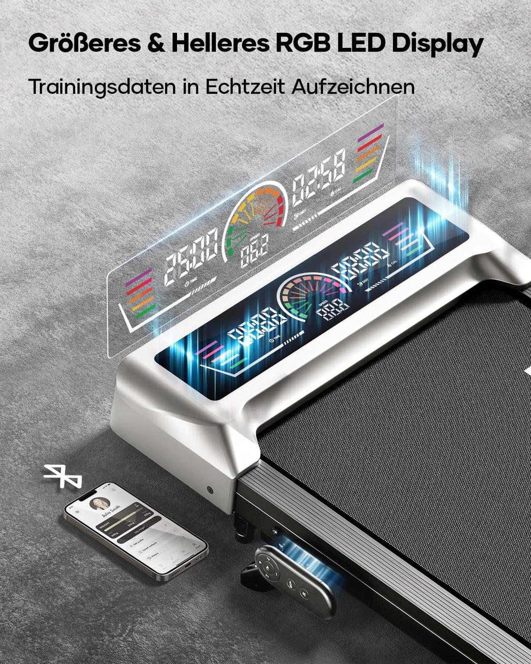 Laufband für Zuhause mit 10% Neigung, 1-10km/h unter den Schreibtisch Walking pad, 3.0HP Leiser Moto