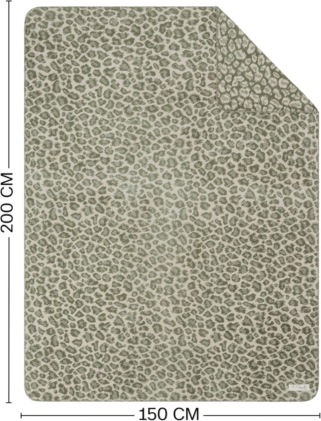 s.Oliver Leo Decke 150x200 cm - Baumwollmix, Made in Germany, warm & waschbar, Kuscheldecke Leoparde
