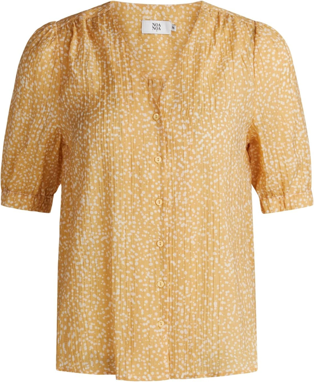 Noa Noa Damen Camillenn Shirt Tops 46 Print Yellow/White, 46 Print Yellow/White