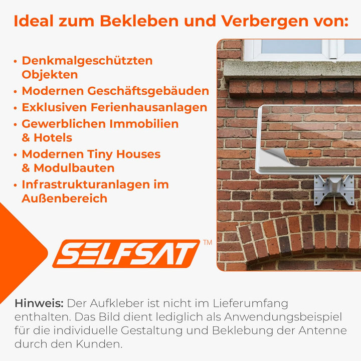 Selfsat H30D1+ Single Flachantenne für einen Teilnehmer inkl. Fensterhalterung Single Single, Single