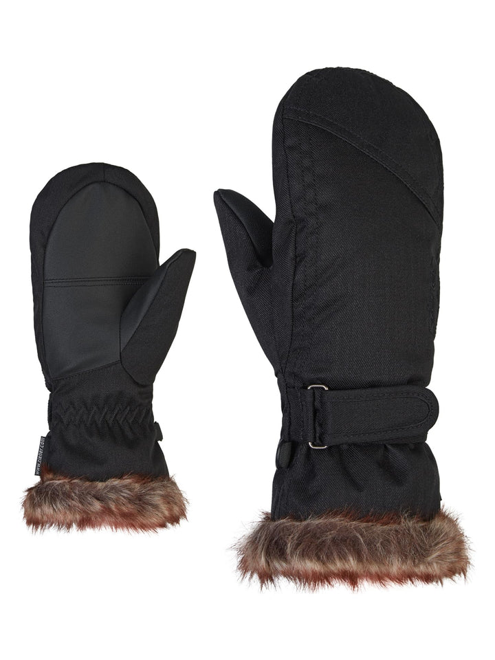 Ziener Mädchen LED Mitten Girls junior Ski-Handschuhe Wintersport, warm, atmungsaktiv 6.5 black-stru