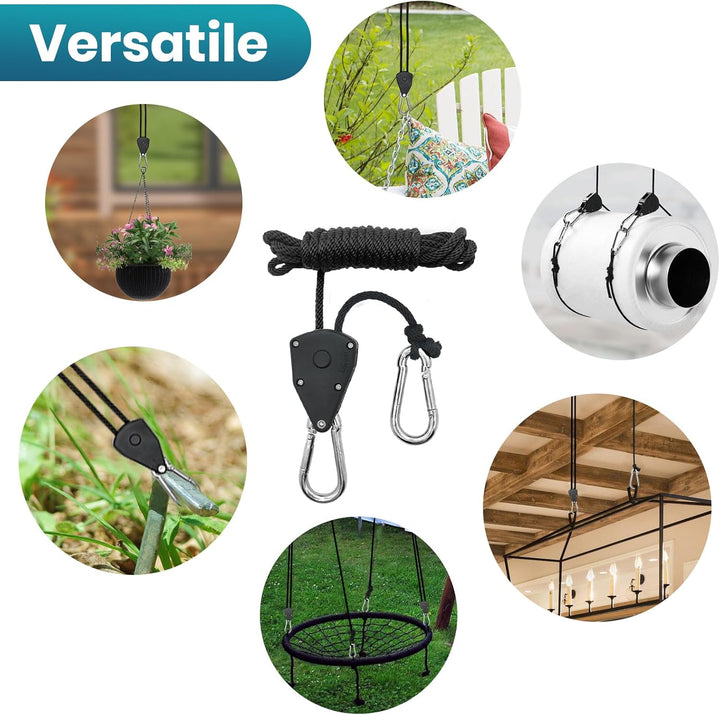 12 Stück 1/8 Zoll Ratchet Hanger, Seilzug Seilratsche mit Haken, Einstellbare Seil Seilhaken Ratsche