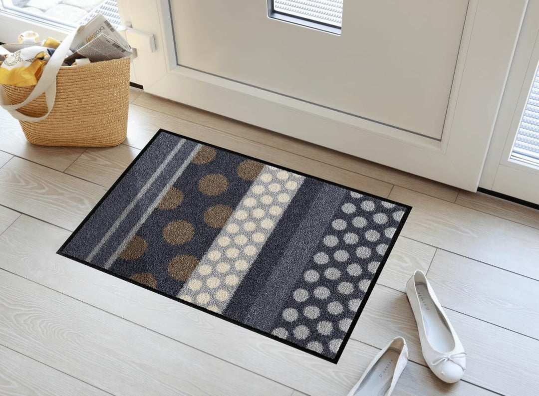 Salonloewe Fussmatte Glamour Dots 50 x 75 cm H 50 cm | B 75 cm | L 0,7 cm Grau, H 50 cm | B 75 cm |