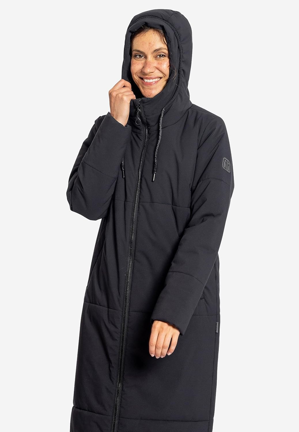ELKLINE Damen Wintermantel Beautiful | warmer Steppmantel wattiert lang mit Seiten Reissverschluss |