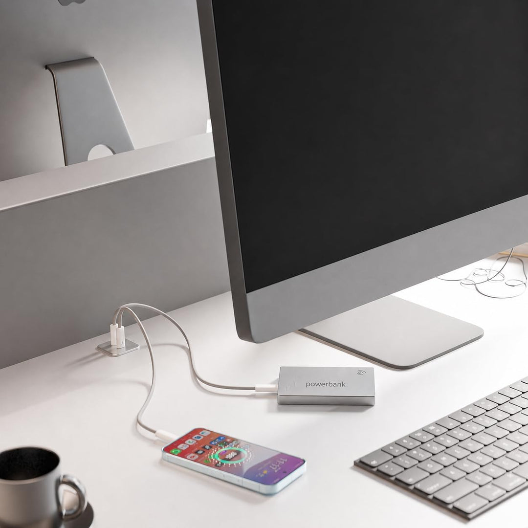 kalb | ConnectC USB-C Einbau Ladegerät 2-Fach, 20W, 25 mm Möbel Einbaumodul für Tischplatten und Arb