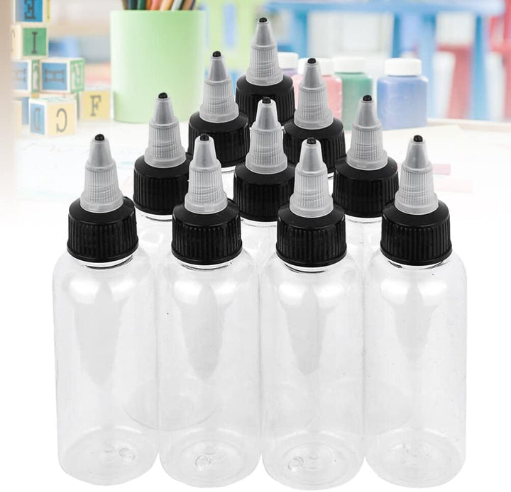 FOMIYES Top-Applikatorflaschen 60 Ml Spenderflaschen Mit Deckel 10 Stück Runde Kunststoff-Quetschfla