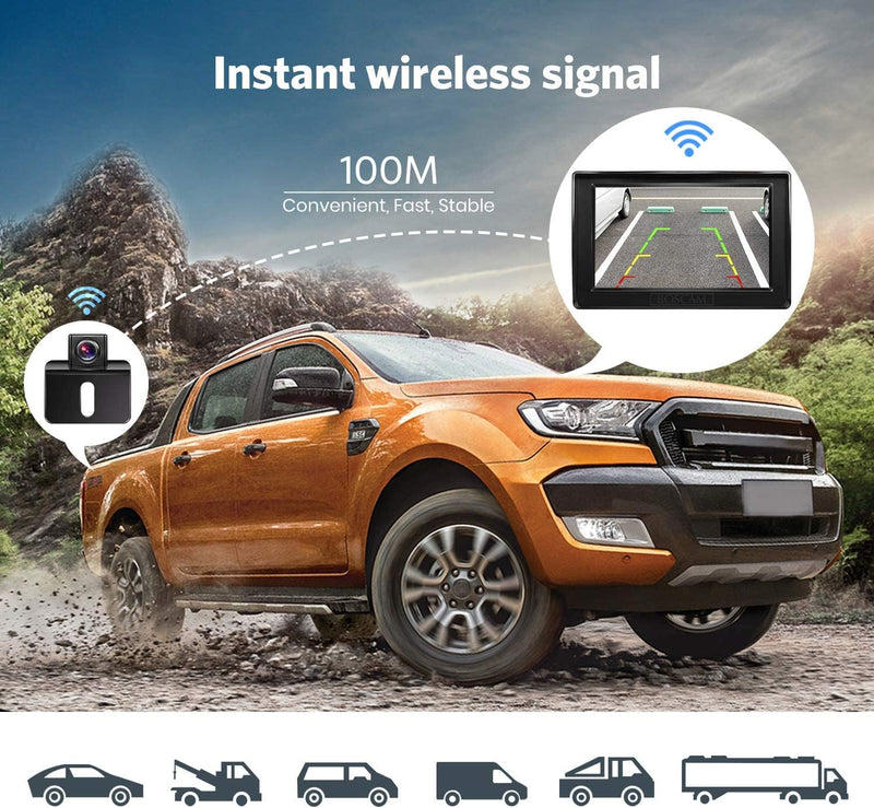 BOSCAM Rückfahrkamera und Monitor Set K1 Wireless Einparkhilfe mit 14.4 cm/4.3" Zoll LCD Farbdisplay
