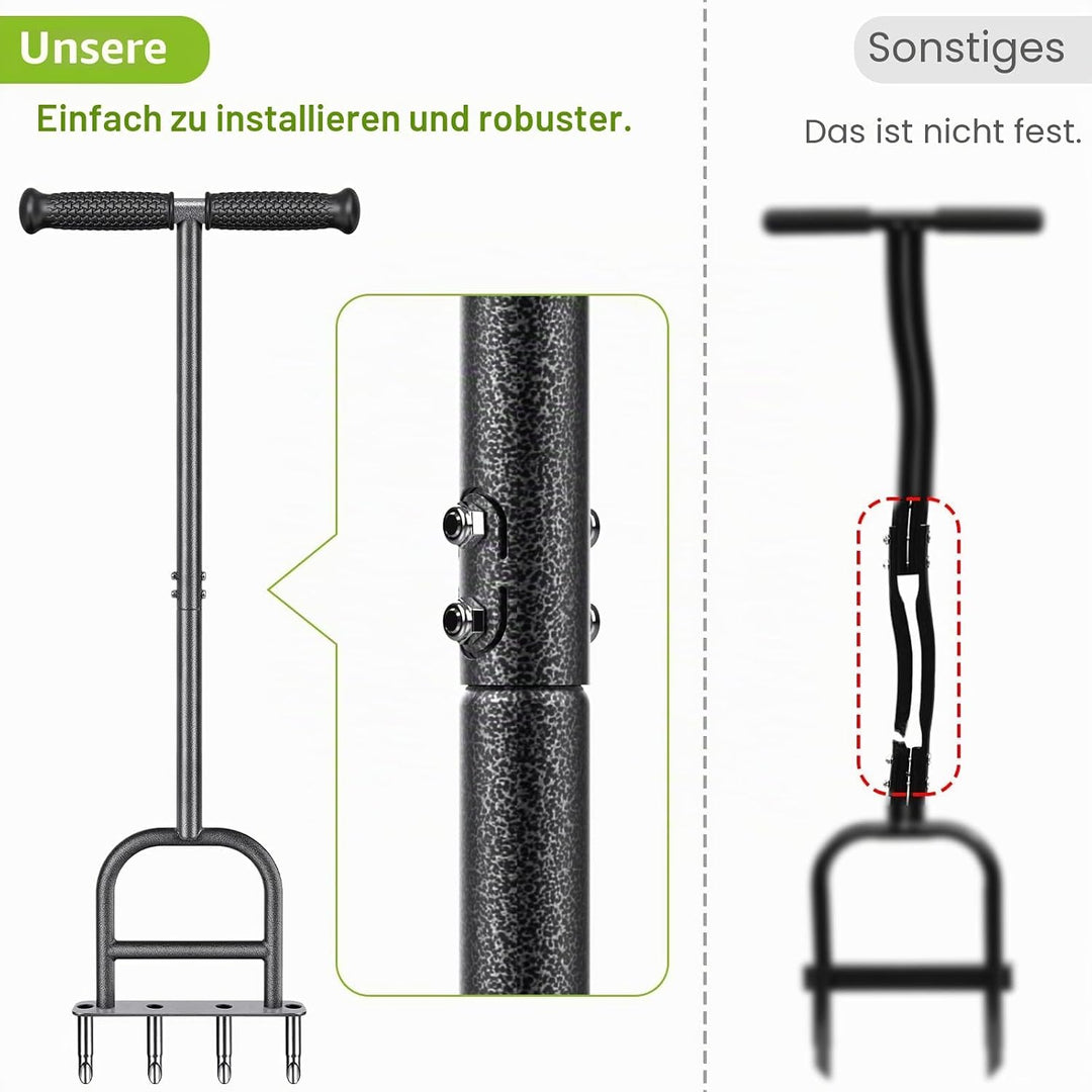 Dolibest Rasenlüfter Manuell, Rasen Belüfter Hohlzinken Aerifiziergabel Gardena Rasenspecht Rasenlöc