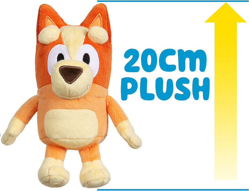 Bluey Giochi Preziosi weiches Plüschtier Bingo, ca. 20 cm hoch, mit Details wie im Cartoon, für Kind