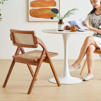 Mgchowue Rattan-Klappstühle, Aussenbereich Hölzernes Retro Klappbarer Stuhl, Zuhause Balkon Draussen