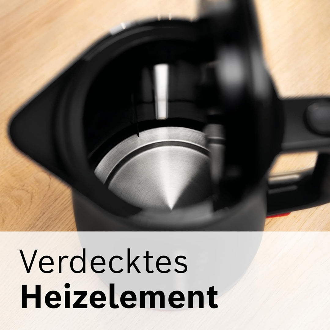 Bosch kabelloser Wasserkocher MyMoment TWK3M123, Abschaltautomatik, Überhitzungsschutz, Tassenanzeig