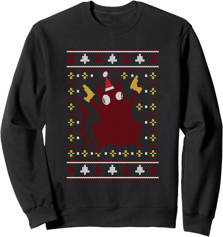 Ugly Sweater Weihnachts-Design Lustige Xmas Kirche Kirche Katze Sweatshirt