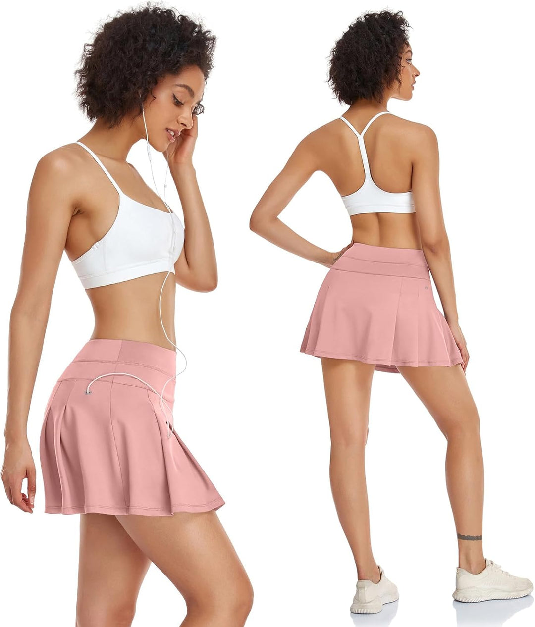 VUTRU Damen Tennisröcke Hohe Taille Tennis Skort mit Taschen Laufröcke Sport Golfrock mit Innenhose