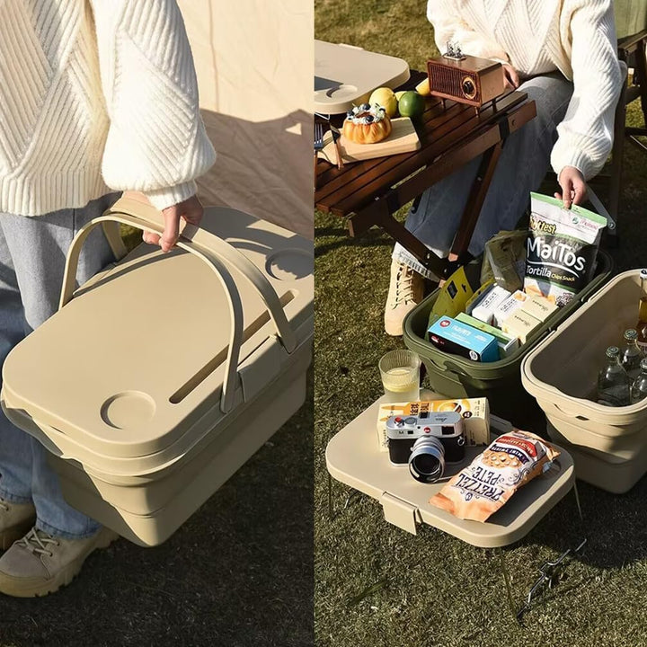 2-in-1 Klappbarer Picknickkorb mit Kühlfunktion – Wetterfeste Outdoor-Lösung mit integriertem Handyh