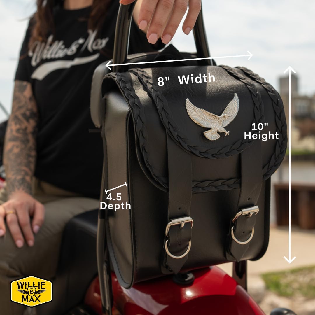 Dowco Willie & Max 58411-00 Magic Series Motorrad-Sissy-Bar-Tasche, Kunstleder, Schwarz, universelle