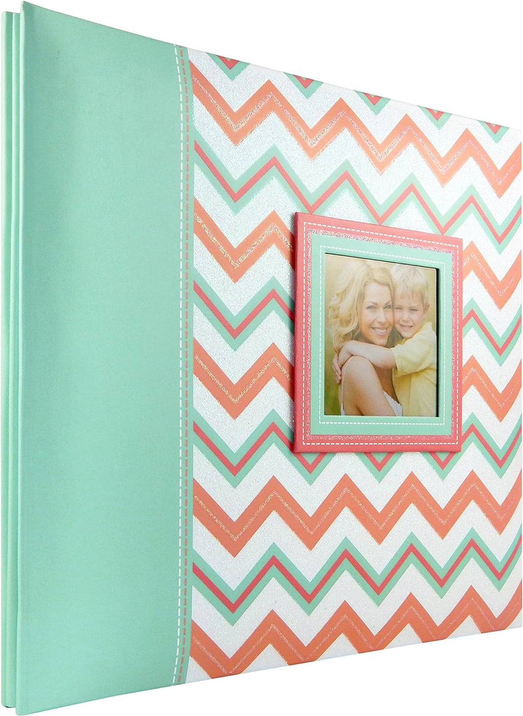 MCS MBI by Industries Scrapbook-Album mit Pastell-Glitzer, Chevron-Design, 30,5 x 30,5 cm, Oben ladb