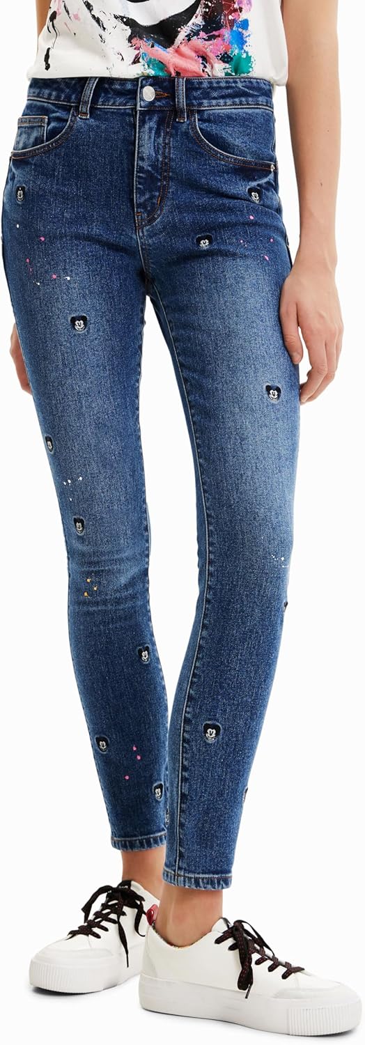 Desigual Damen Casual Pants Denim_Mickey 5053 36 Blau, 36 Blau