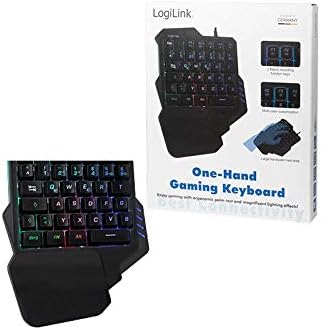 LogiLink Beleuchtete Einhand-Gaming Tastatur mit ergonomischer Handauflage und grossartigen Lichteff