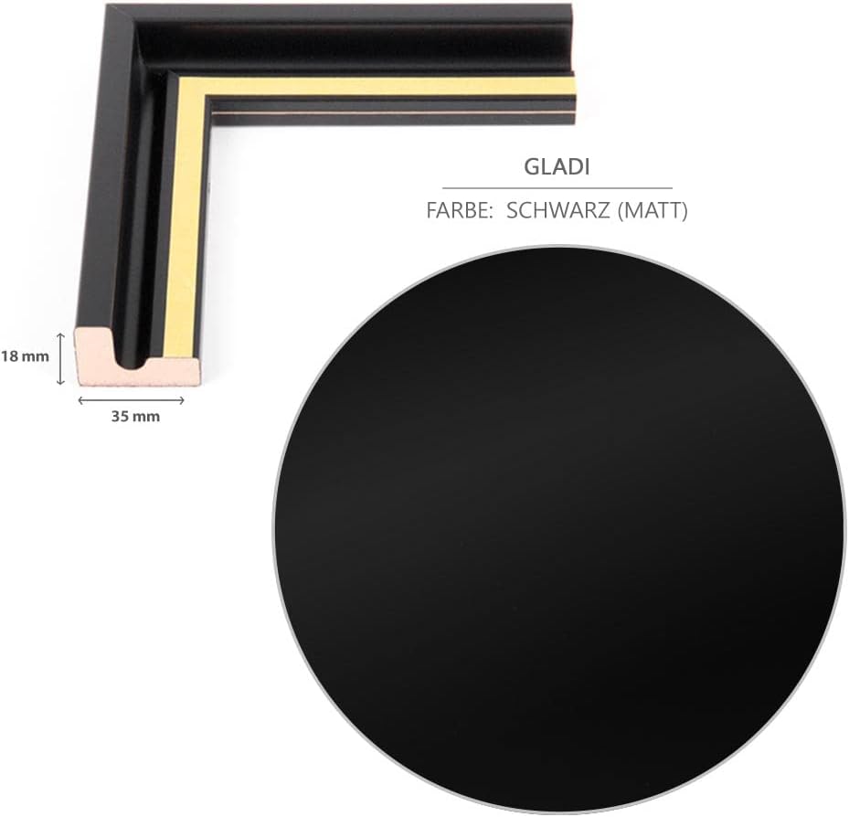 Schattenfugenrahmen GLADI5 für Acrylglas, Alu-Dibond, Glas und Forex Bilder Schattenfuge 0.5cm 90x12