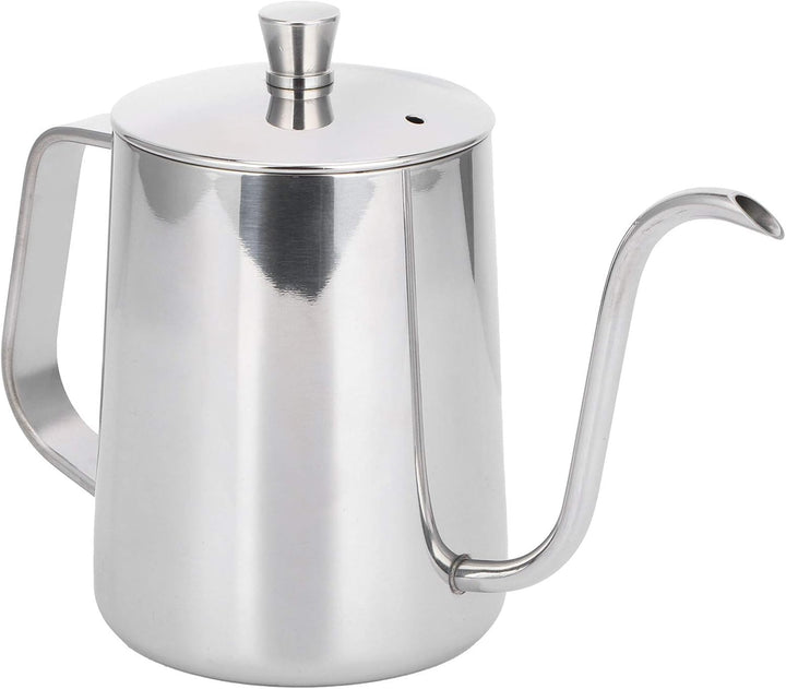 600 ml Kaffeekessel zum Übergiessen, Edelstahl-Schwanenhals-Wasserkocher, langer, schmaler Auslauf,