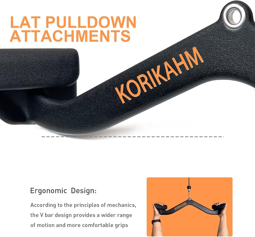 Ergonomic Design Lat Pull down Bar Grip Handle, Lat Pulldown Attachments, Strength Trainer for Athle
