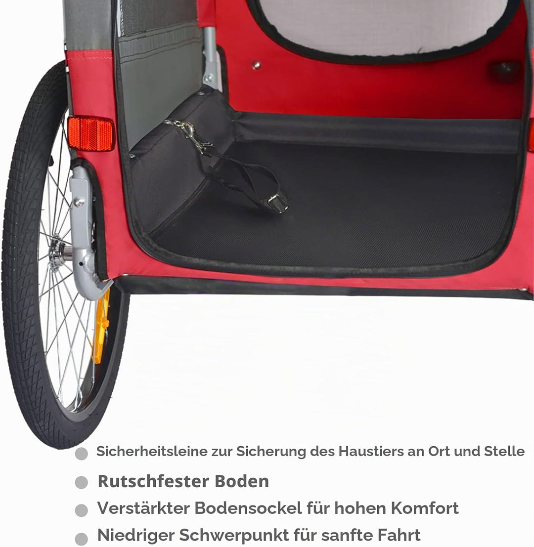 VS Pets M Hundeanhänger Fahrradanhänger für Hunde Hundefahrradanhänger 80201, ROT