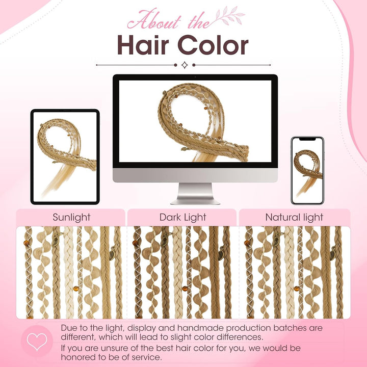 Silk-co Clip in Zöpfe 2 Stück, Bohemian Braid Extensions mit Clips, Synthetische Geflochtene Haartei