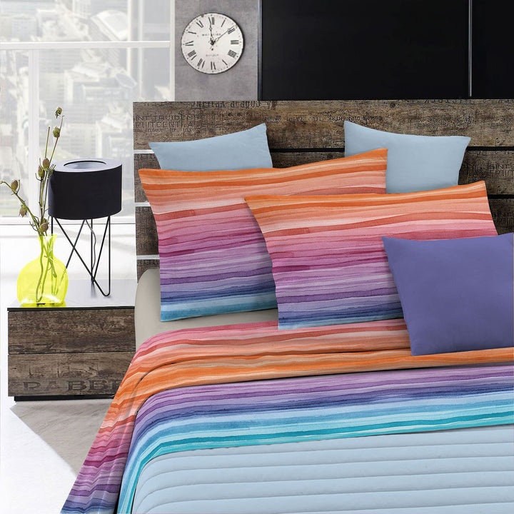 Fantasy Italian Bed Linen Bettwäsche, Rainbow, Doppelte, Mikrofaser, Regenbogen Rainbow Doppelte, Ra