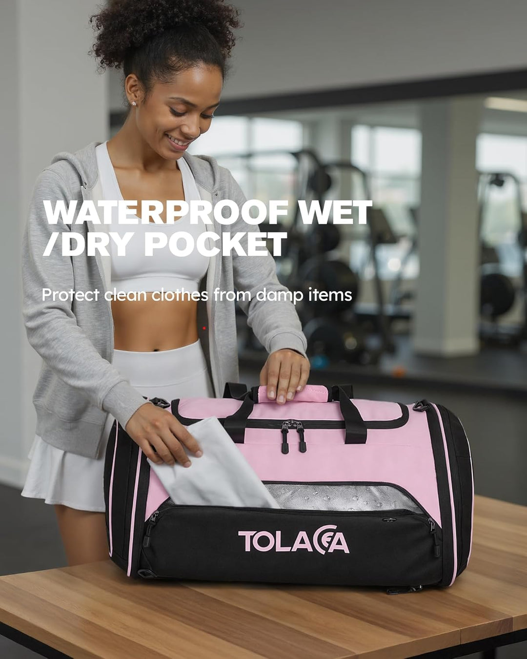 Tolaccea Sporttasche 56–70L für Herren & Damen – Erweiterbare Reisetasche mit Schuhfach & Nassfach,