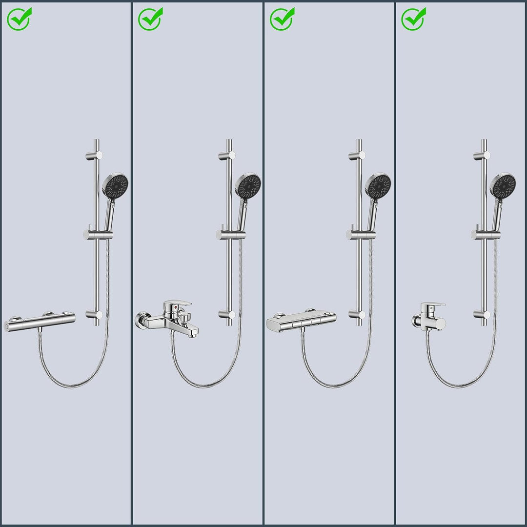 DETBOM Duschstange Edelstahl mit Handbrause 90cm, 3 Strahlarten Duschsystem, 360°Drehbar Duschkopfha