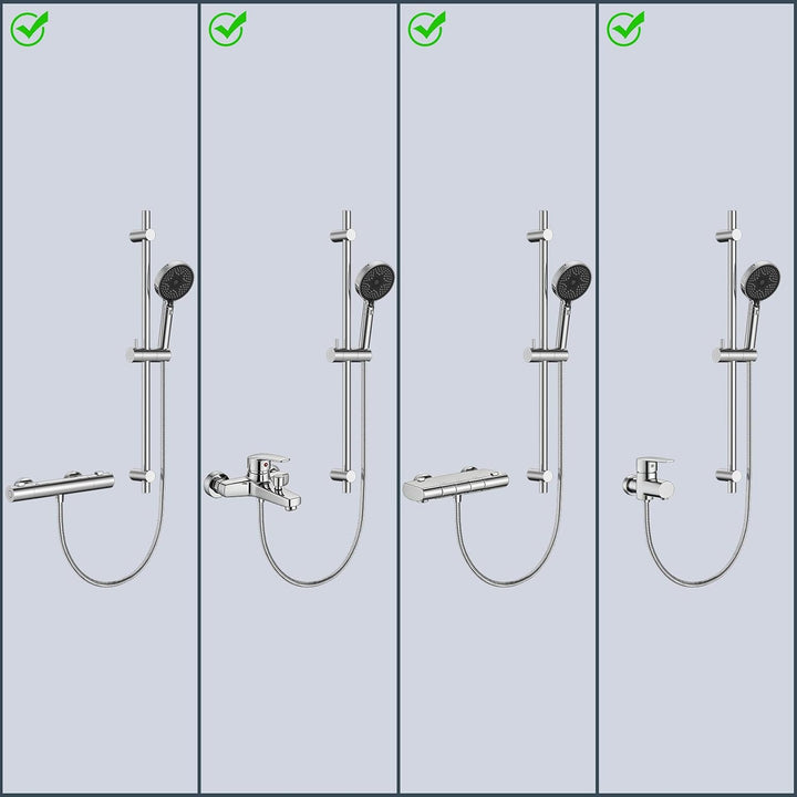 DETBOM Duschstange Edelstahl mit Handbrause 90cm, 3 Strahlarten Duschsystem, 360°Drehbar Duschkopfha