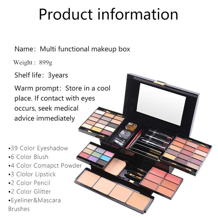 FantasyDay 54 Farben Multifunktions Exquisite Kosmetik Geschenkset Makeup Schmink Kit für Gesicht, A