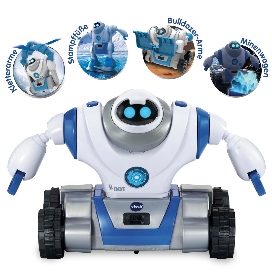 VTech V-Bot – 5-in-1 Roboter mit motorisierten Funktionen und spannenden Missionen – Für Kinder von