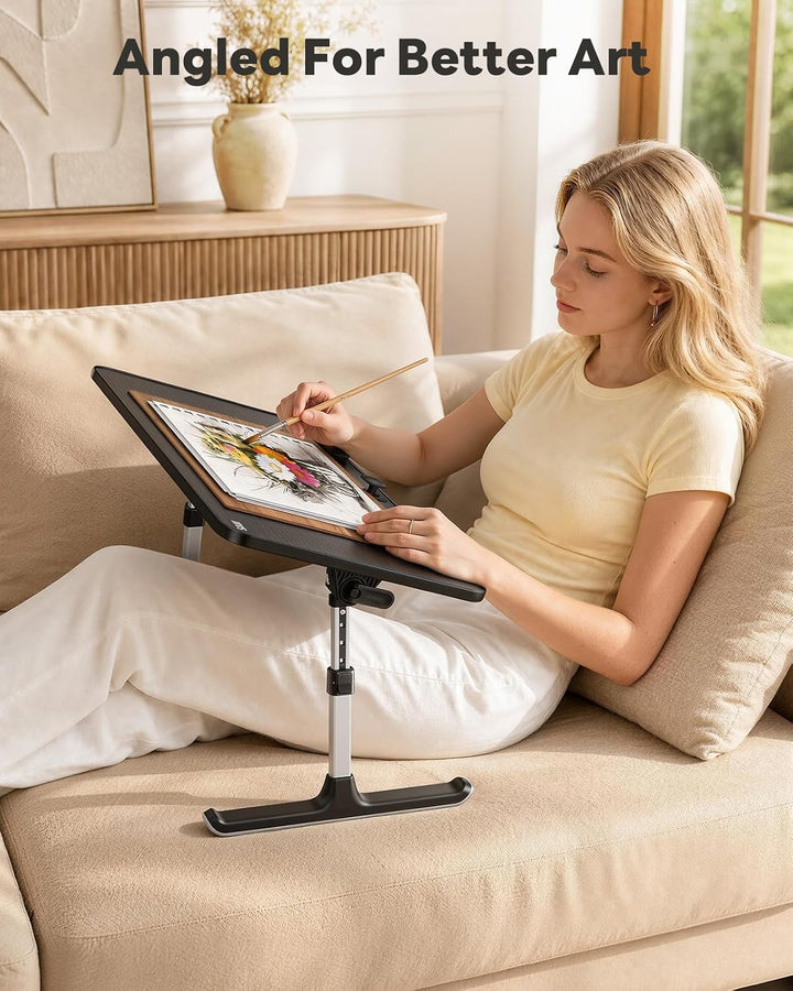 Tisch, Betttisch, SAIJI Laptop Ständer,Frühstückstablett, 5 Höhen, 4 Winkel, Stabiler Klapptisch für