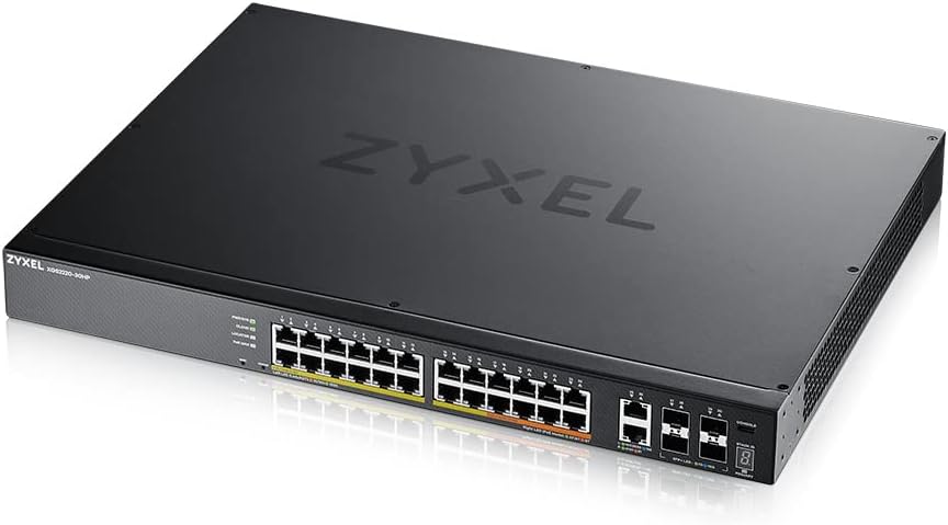 Zyxel 24-Port GbE L3 Access PoE+ Switch with 6 10G Uplink (400 W) (XGS2220-30HP)