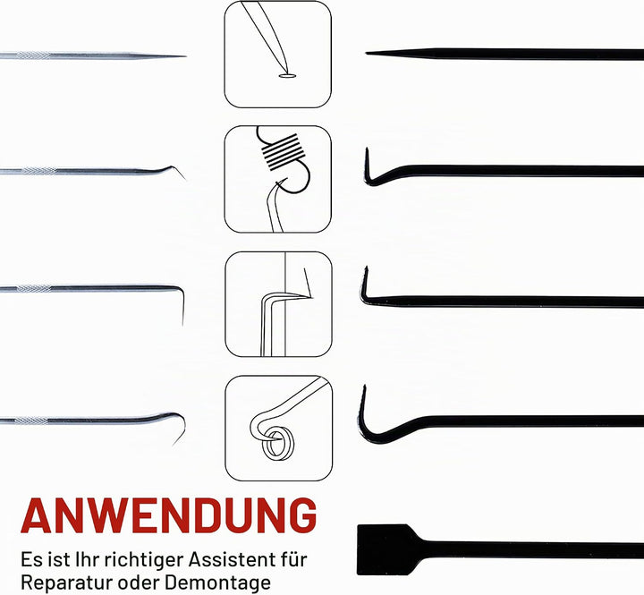 CCLIFE 9tlg Universal Nadel Haken Schaber Satz Hakenset Dichtung Demontage Werkzeug