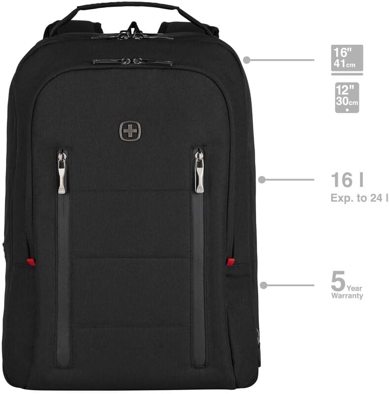 WENGER CityTraveler Laptop-Rucksack, Kompakt, Notebook bis 16 Zoll, Tablet bis 12 Zoll, 16 l, Damen