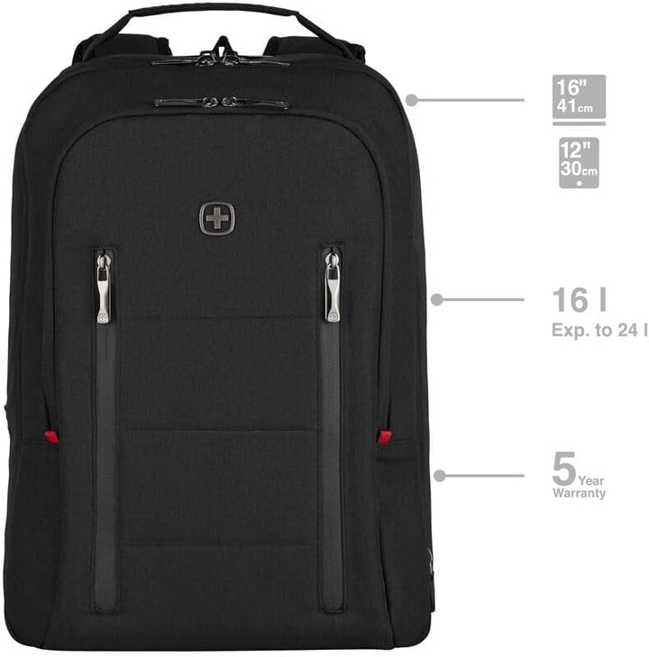 WENGER CityTraveler Laptop-Rucksack, Kompakt, Notebook bis 16 Zoll, Tablet bis 12 Zoll, 16 l, Damen