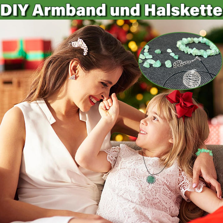 Edelstein Adventskalender, Weihnachts Countdown Kalender 2023, 24 Stück Natürliche Kristalle, Edelst