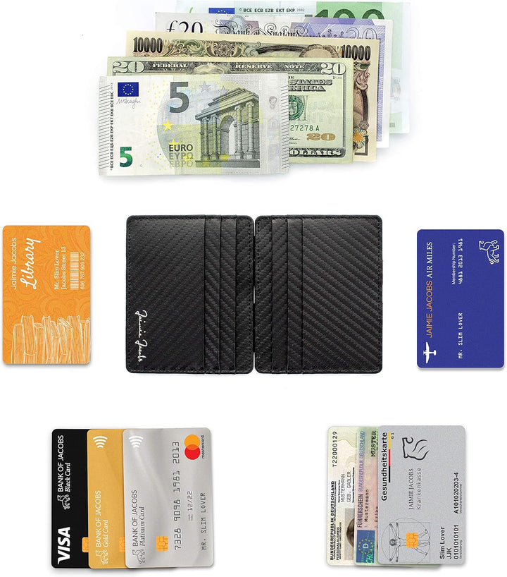 Jaimie Jacobs Flap Boy Slim - Das Original - Magic Wallet ohne Münzfach integrierter RFID Schutz Mag