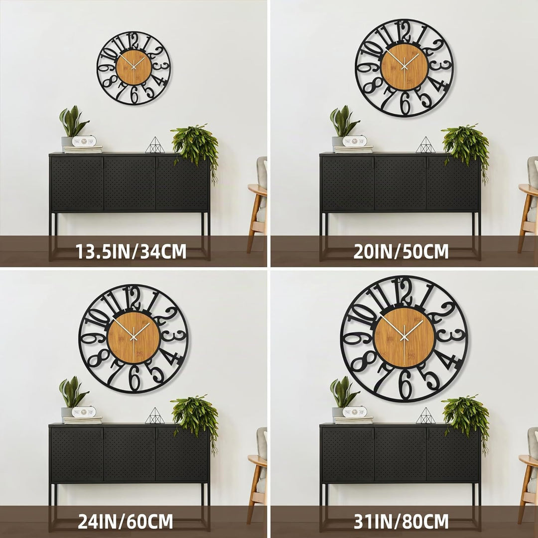 Mee 2ou Grosse Wanduhr Tickgeräusche, 34CM/14 Zoll Lautlos, Geräuschlose, Batteriebetrieben, Modern,