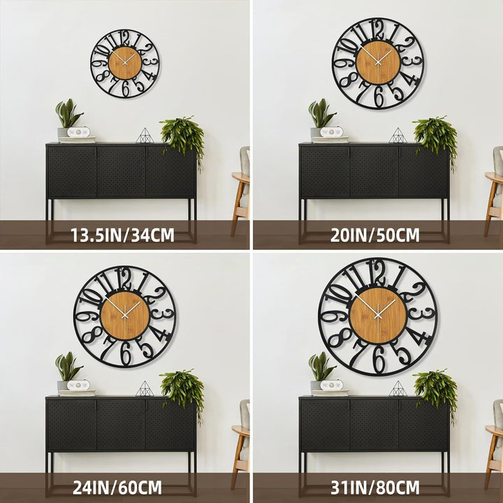Mee 2ou Grosse Wanduhr Tickgeräusche, 34CM/14 Zoll Lautlos, Geräuschlose, Batteriebetrieben, Modern,