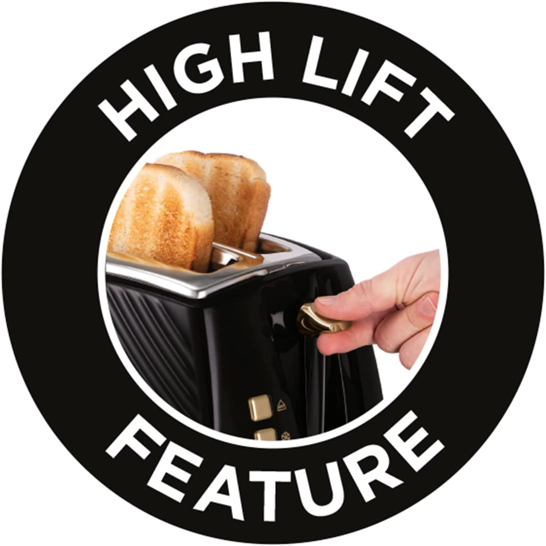 Russell Hobbs 26390 2-Scheiben-Toaster, Touch-Toaster mit 3D-Design mit Gefriereinstellungen, Abbrec