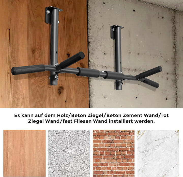 ONETWOFIT Klimmzugstange Wandmontage, Balkenmontage, Deckenmontage 3 in 1, Heavy Duty für Indoor Hom