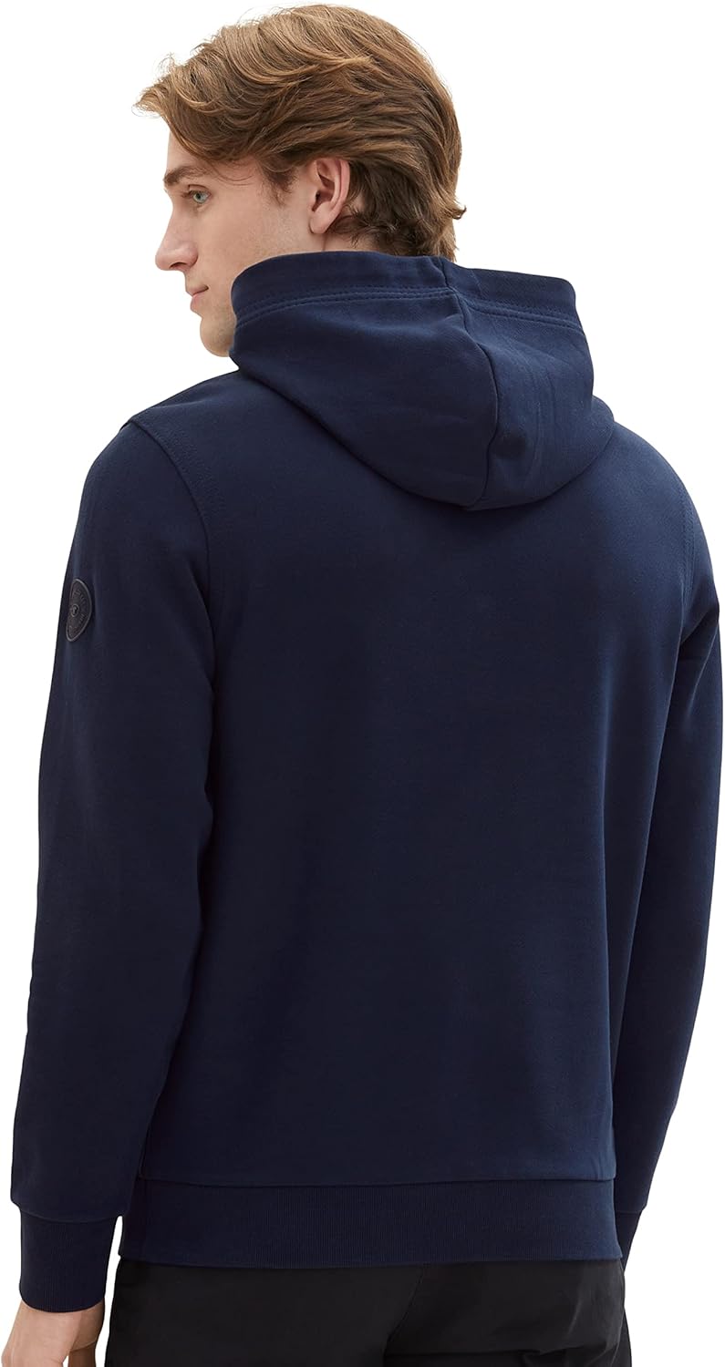 TOM TAILOR Herren Sweatshirt Hoodie mit Logo-Print S 10668 - Sky Captain Blue, S 10668 - Sky Captain