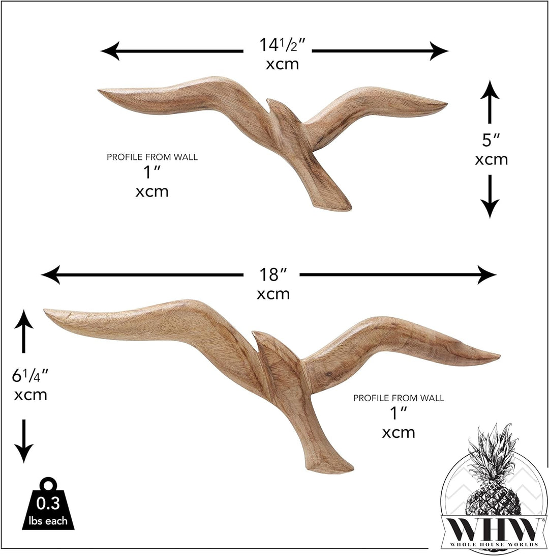 Boltze Wandobjekt Seagull (Wanddeko aus Holz, Vögel, maritimes Motiv, Wandbild für Flur / Wohnzimmer