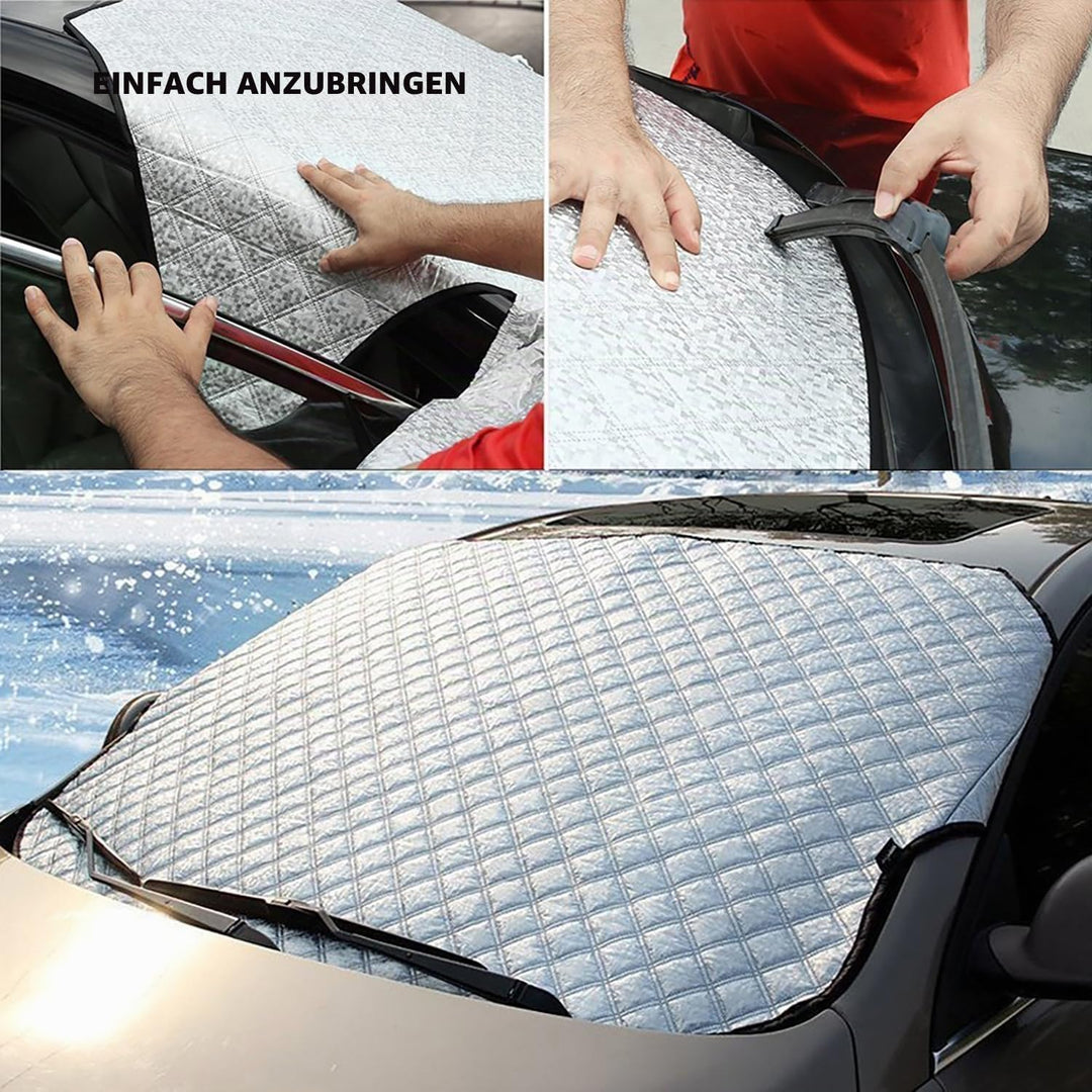 BEEWAY Auto Frontscheibenabdeckung, Ultra-Dick und Ganzjährig Auto Windschutzscheiben Abdeckung Sonn